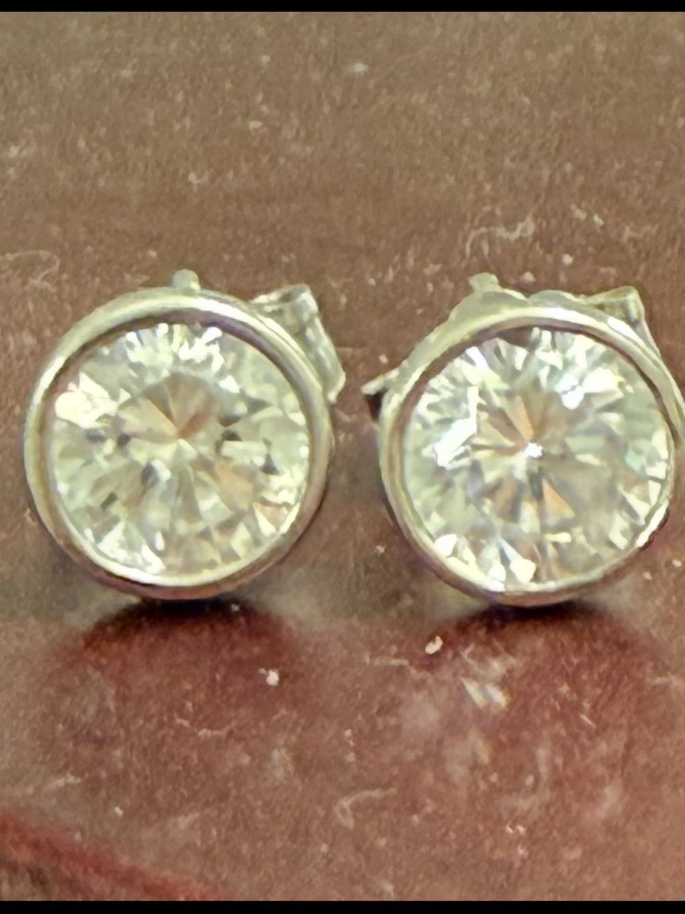 Classic Clear Crystal Bezel Stud Earrings - Women Jewelry